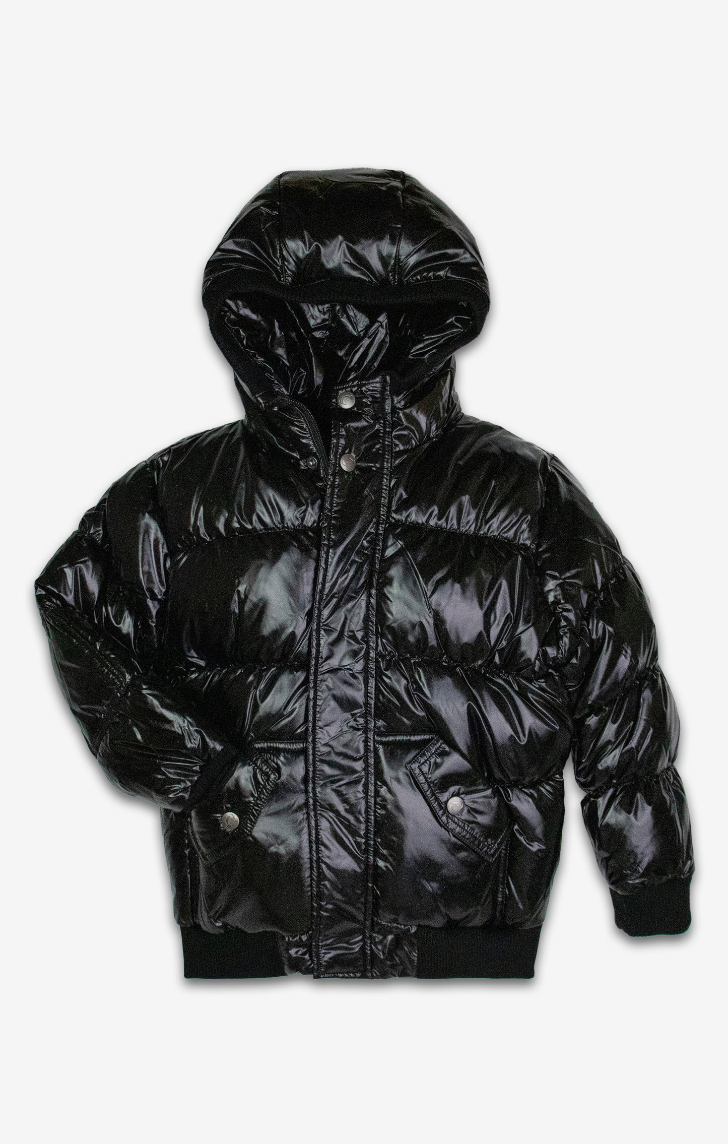 PUFFY COAT BLACK GLITTER