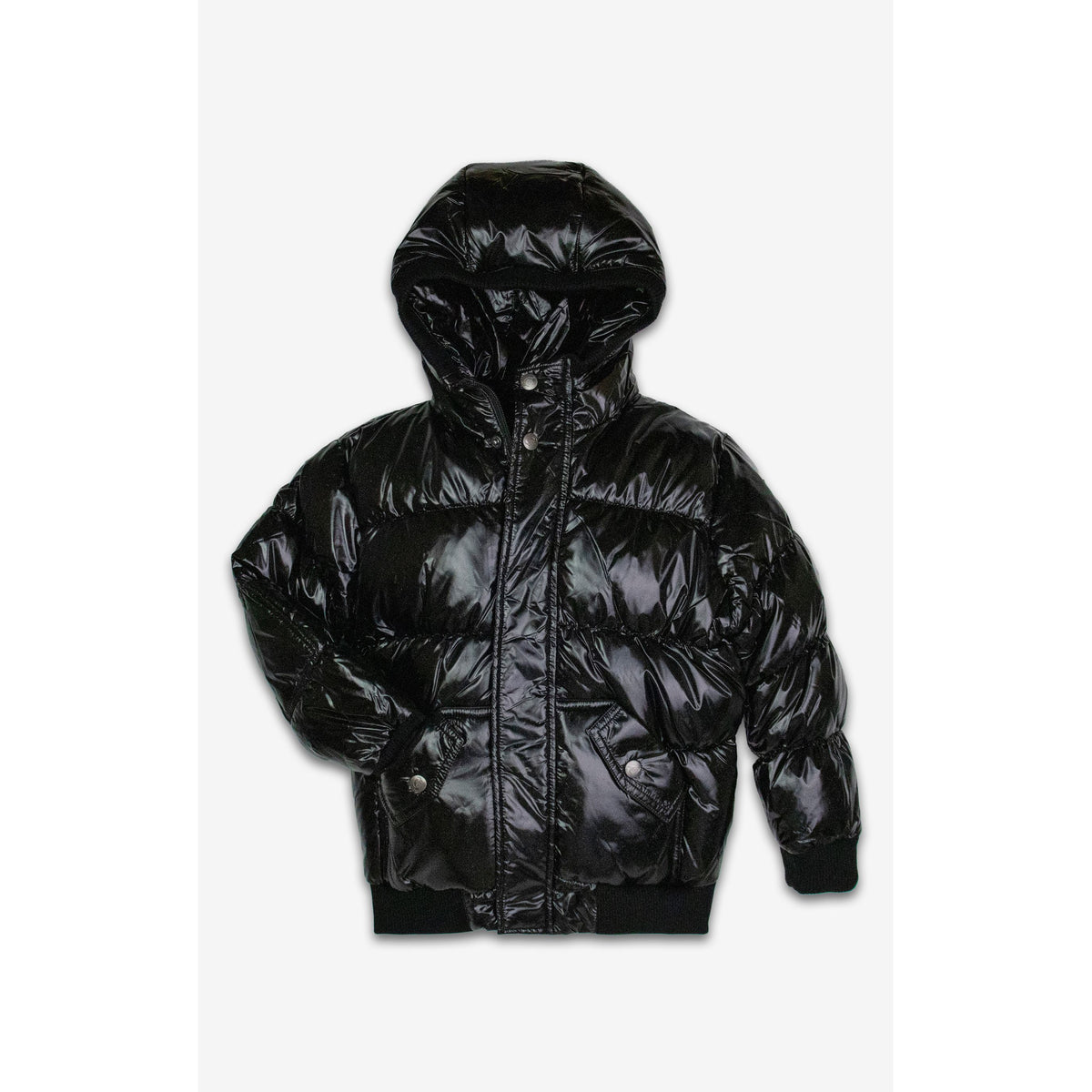 PUFFY COAT BLACK GLITTER