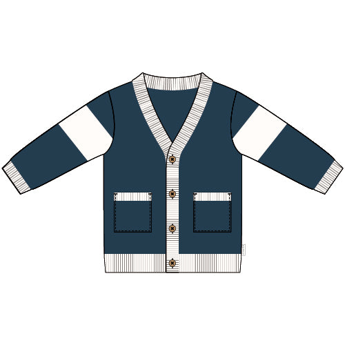 CARDIGAN SWEATER KNIT-NAVY