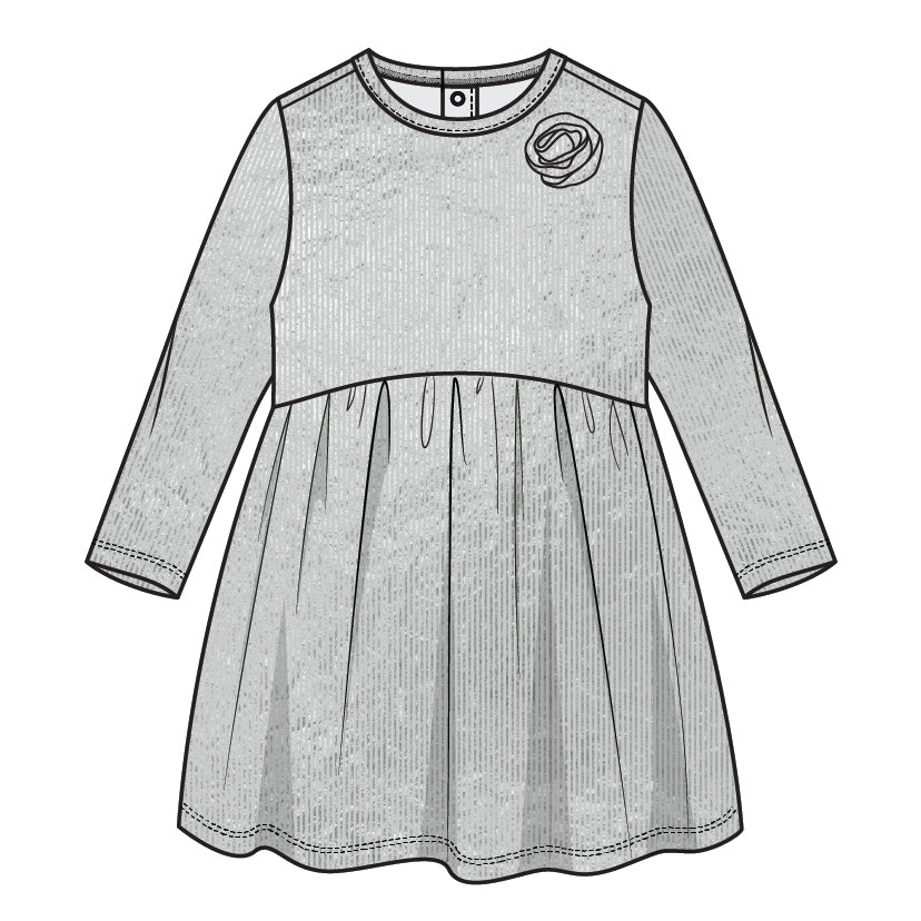L/S DRESS KNIT-SILVER