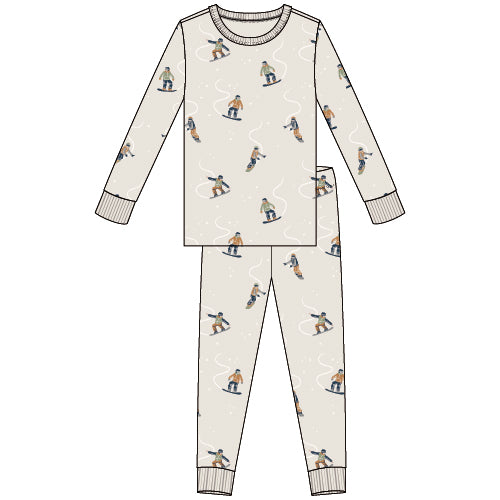 2PC PJ SET: L/S TOP + PANT KNIT-BEIGE