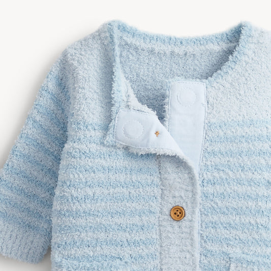 CHENILLE BLUE SWEATER ROMPER