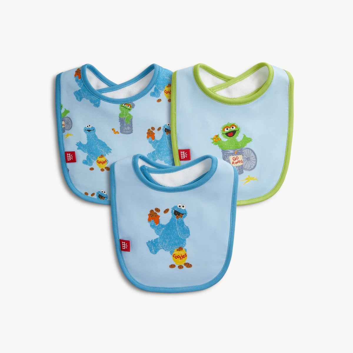COOKIE MONSTER MODAL BIB 3-PACK