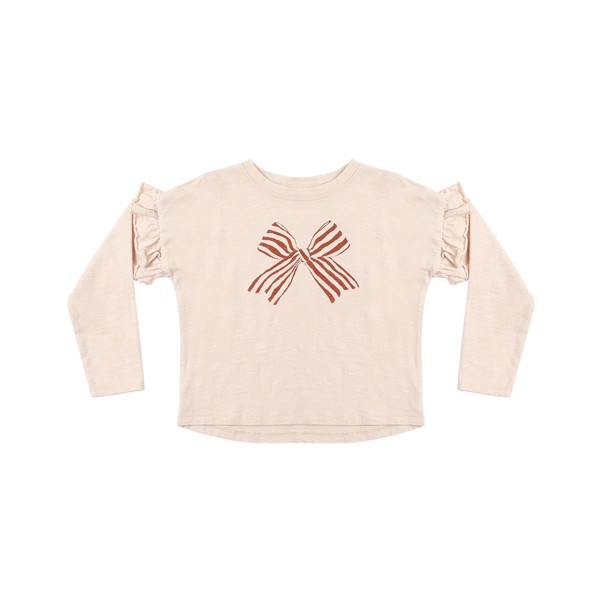 RUFFLE LONG SLEEVE TEE BOW