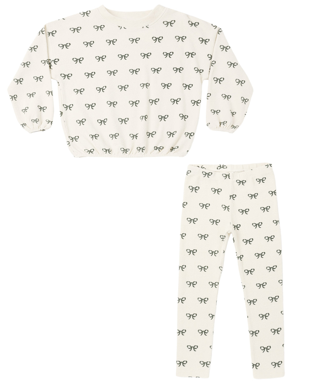 SPONGEY KNIT SET EVERGREEN BOWS