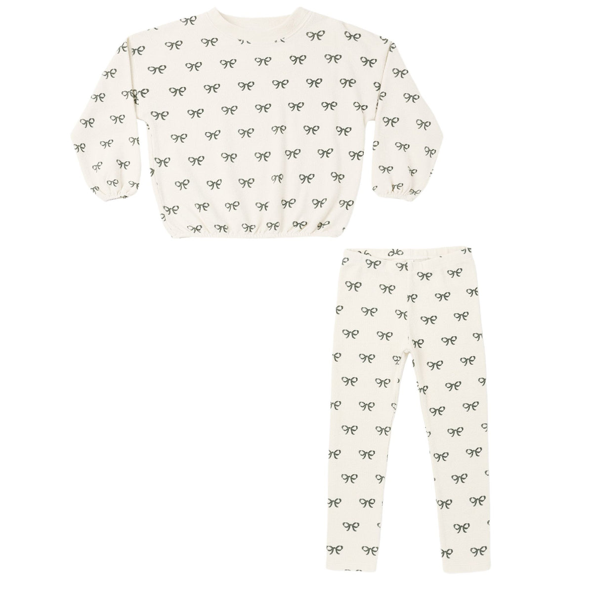 SPONGEY KNIT SET EVERGREEN BOWS