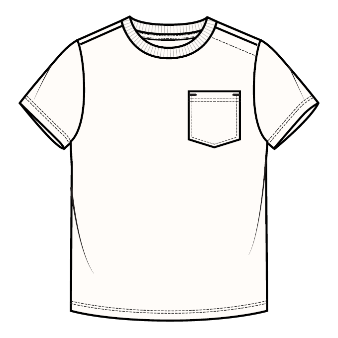 Boys Basic Off White Tee w/Pocket