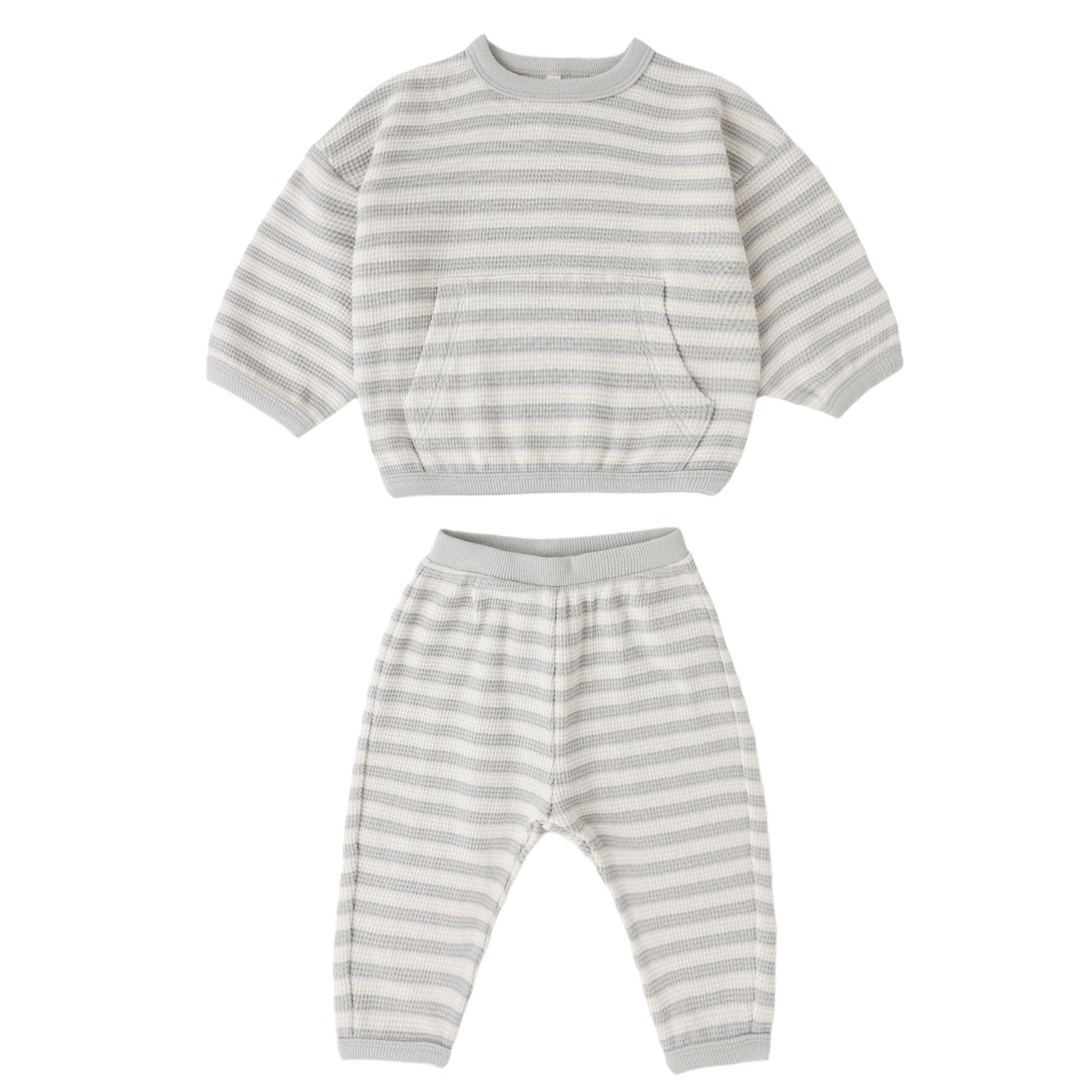 WAFFLE SWEATER SET SKY STRIPE