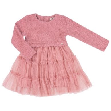 MESH AND HAIRY KNITTED DRESS