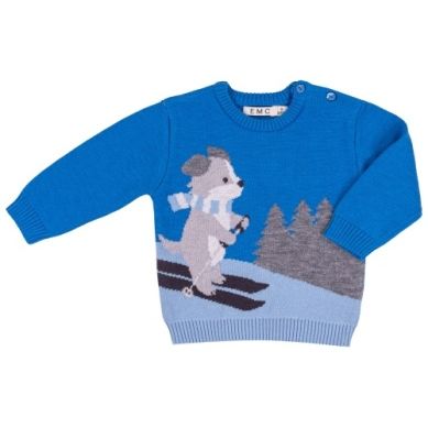 JACQUARD KNITTED SWEATER DOGGY SKIING