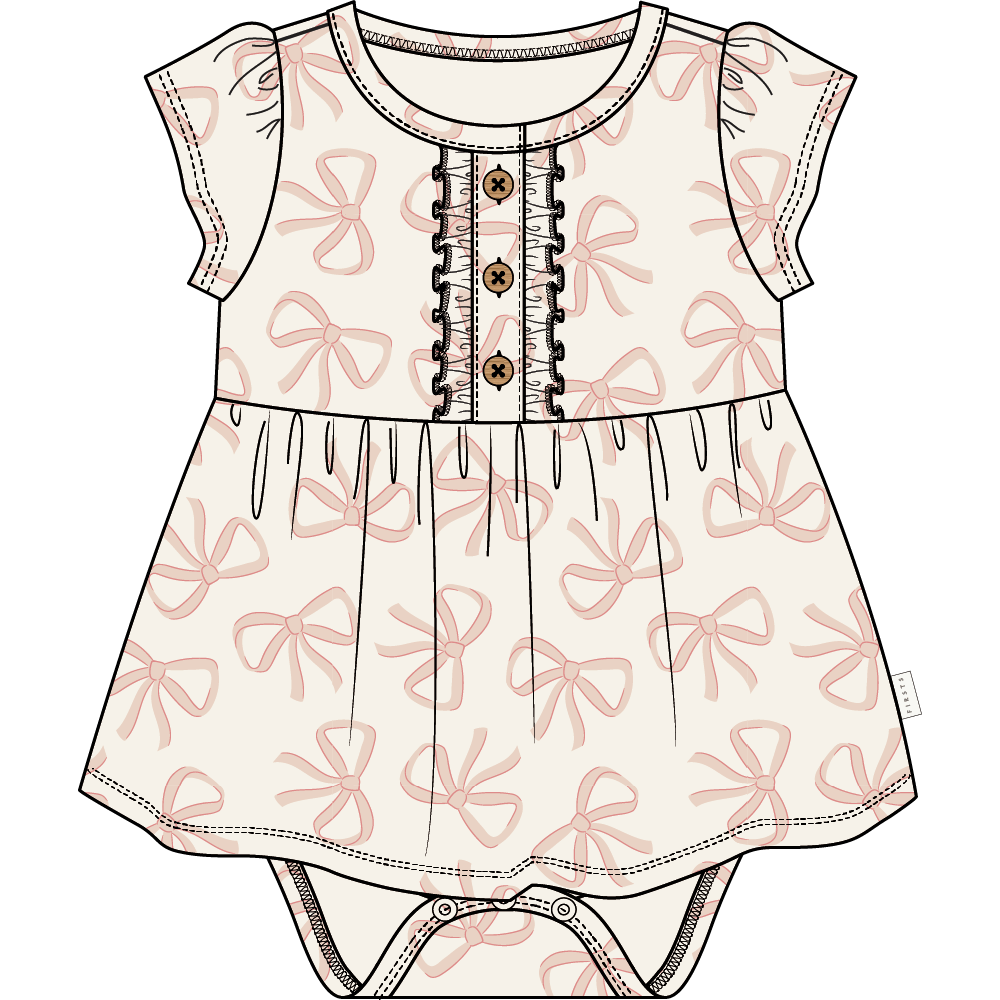 S/S BODYSUIT DRESS KNIT-BEIGE