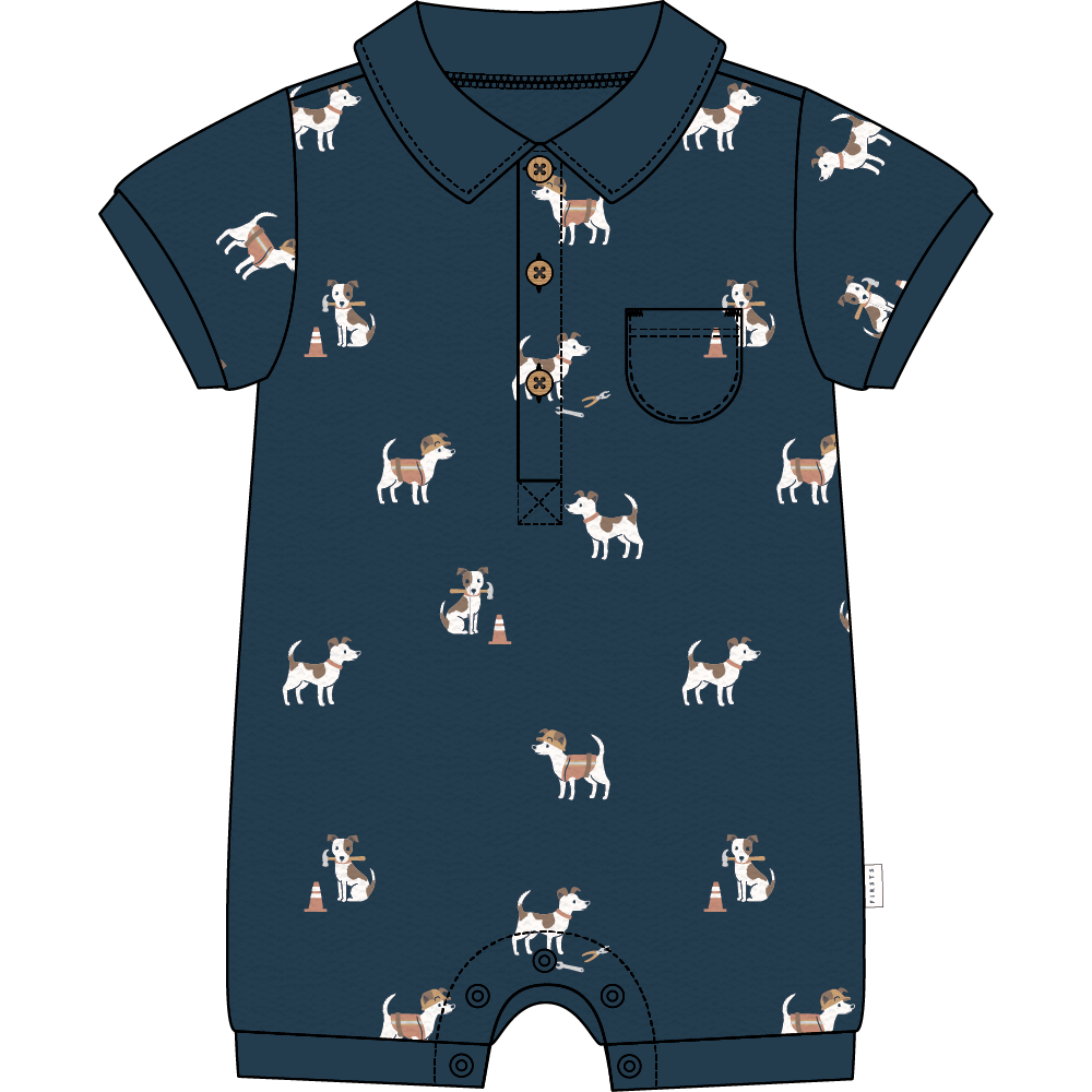 S/S ROMPER KNIT-NAVY