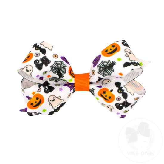 Mini Halloween Print Grosgrain Bow