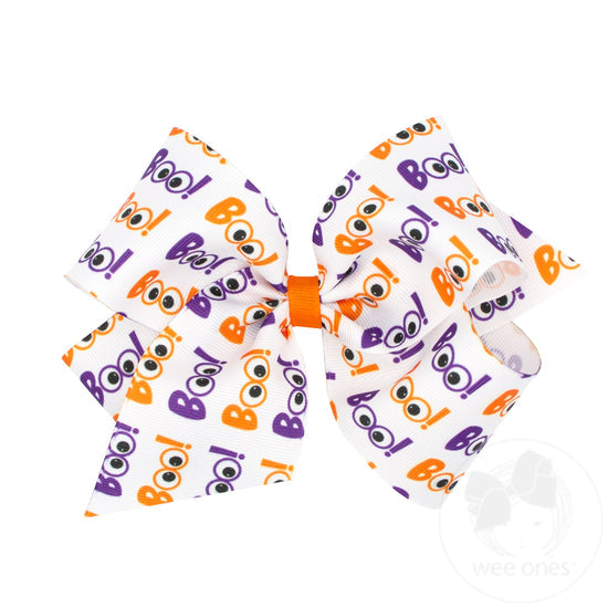King Halloween Print Grosgrain Bow