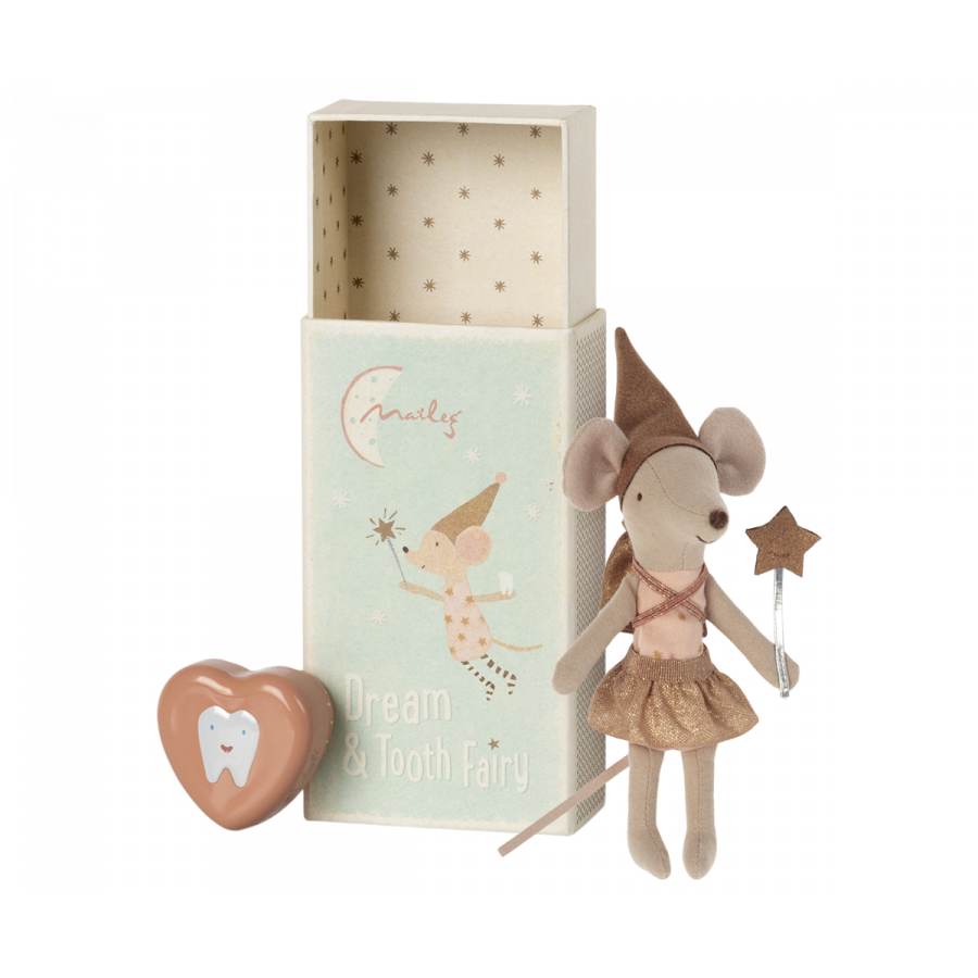 Tooth fairy mouse in matchbox, Big sister or Big brother