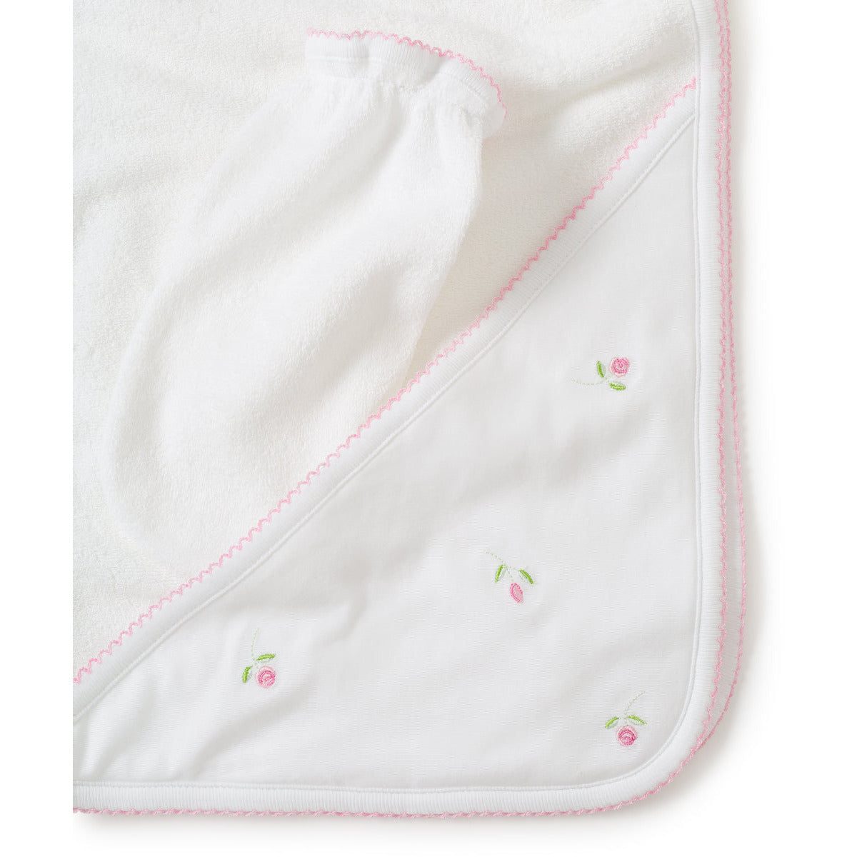 Garden Roses Hooded Towel with Mitt