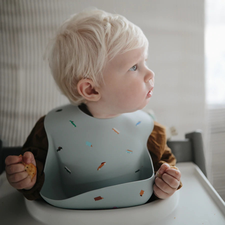 Silicone Baby Bib (Retro Cars)