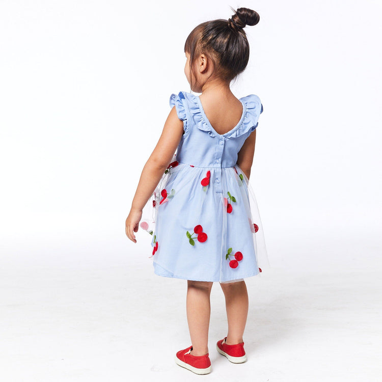 Dress With Tulle Skirt Light Blue