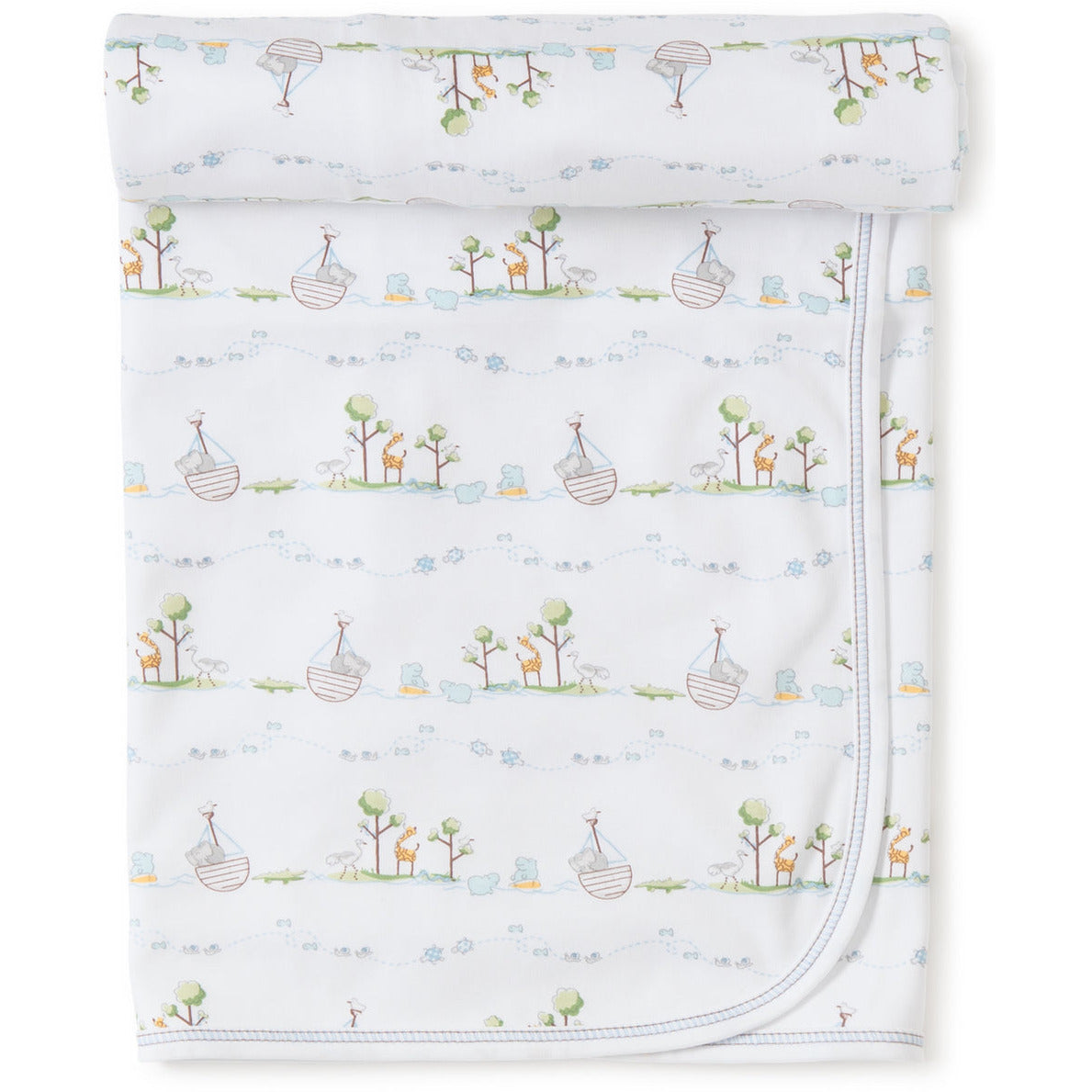 Blue Noah's Print Blanket