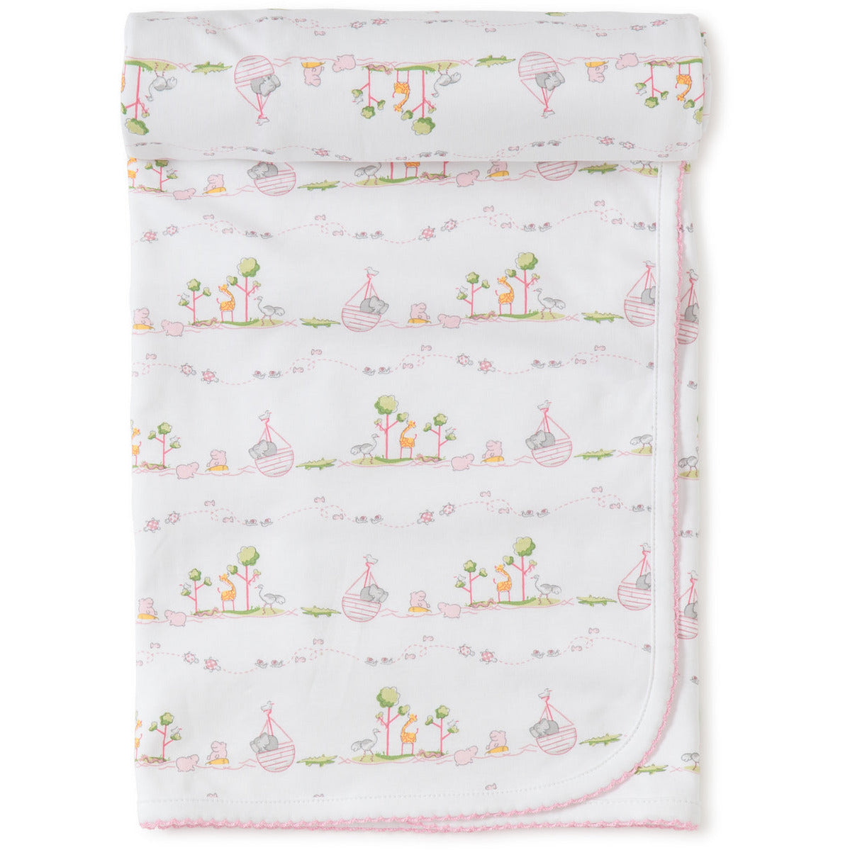 Pink Noah's Print Blanket