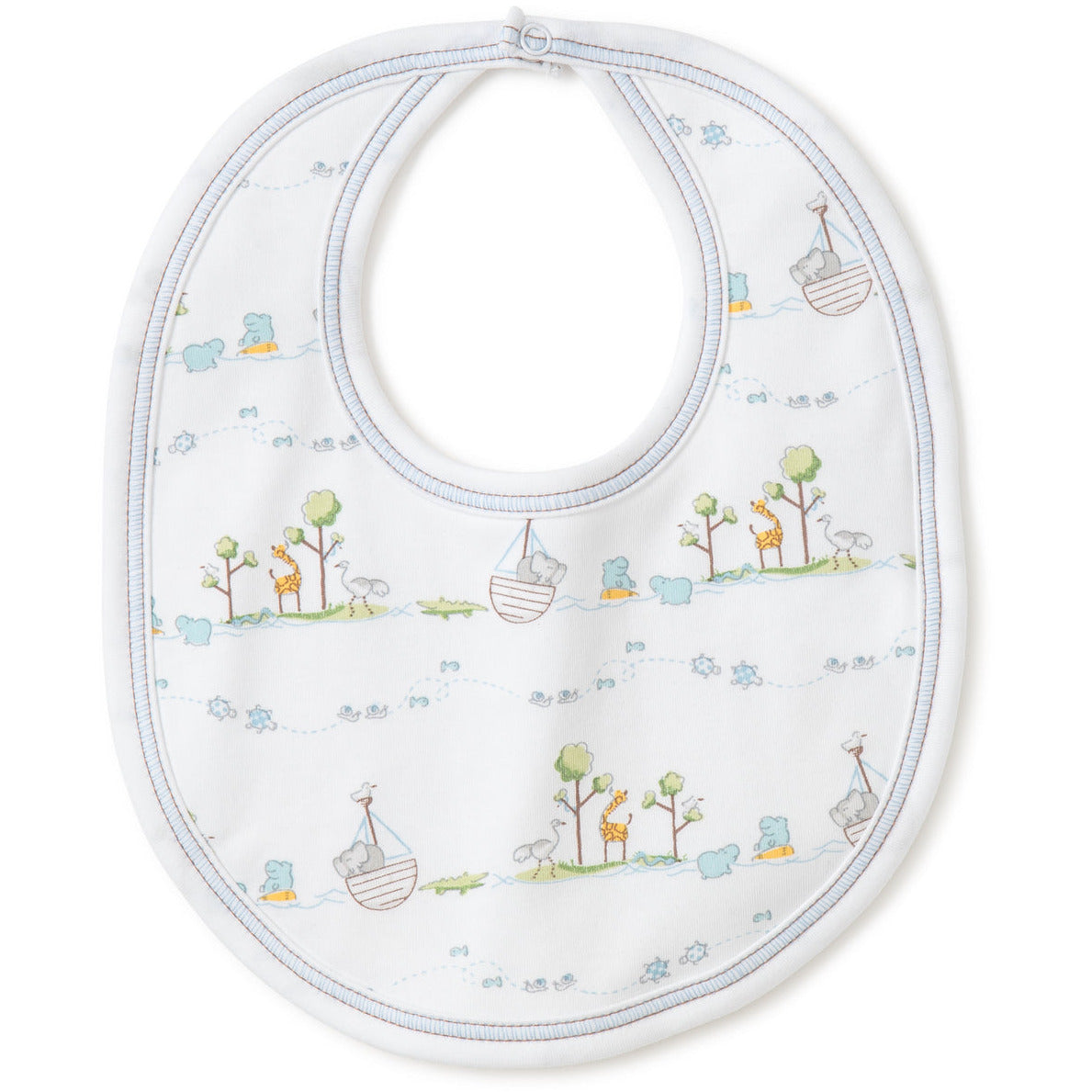 Blue Noah's Print Bib