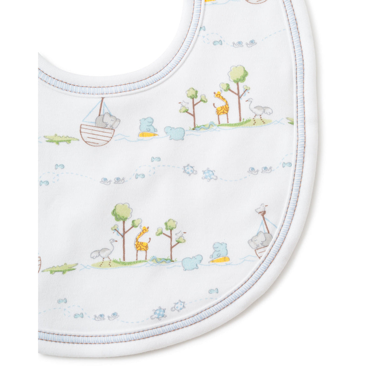Blue Noah's Print Bib