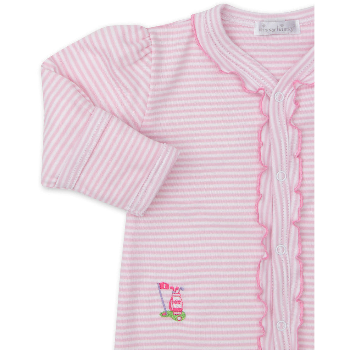 Hole In One Pink Stripe Footie