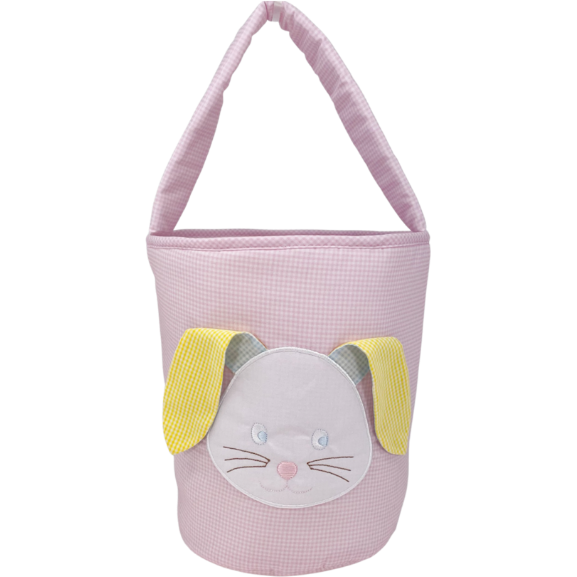 Easter Basket - Blue or Pink Mini Gingham