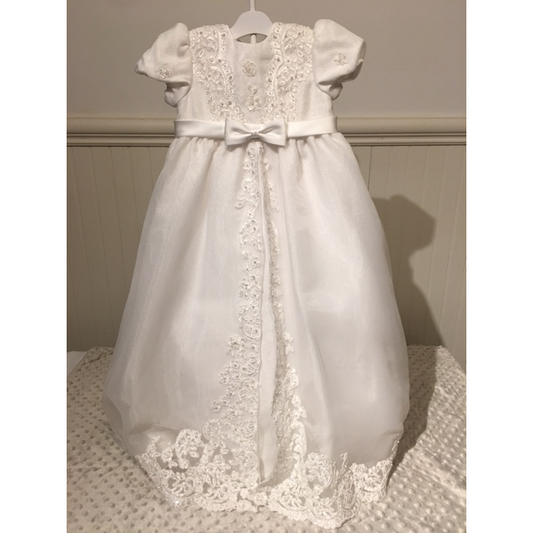 Christening Gown w/Bonnet, Embroidered Tulle, girls