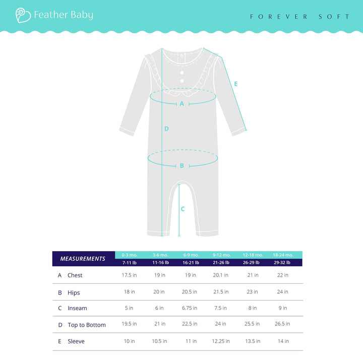 Bow Romper L/S - Curly Sheep on White