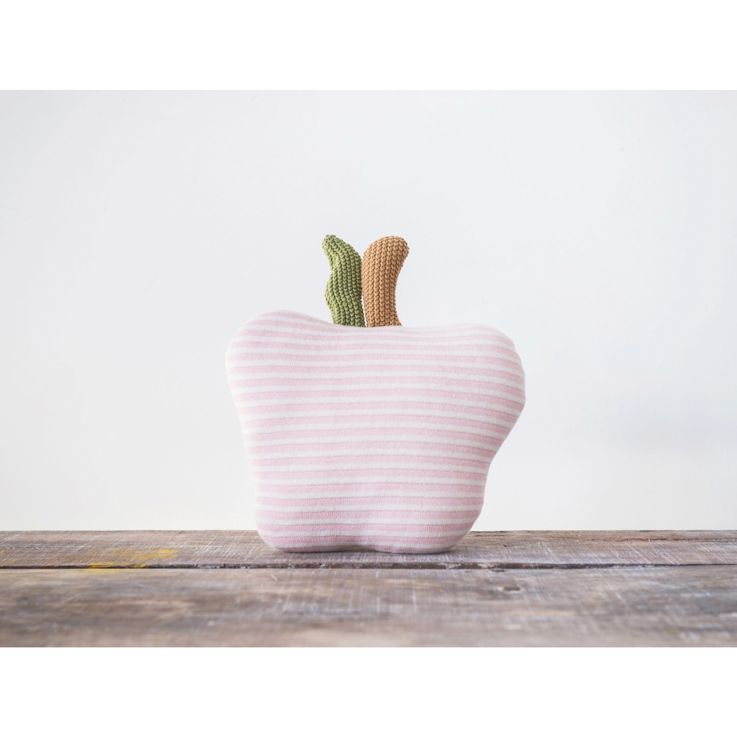 Cotton Striped Knit Apple Pillow