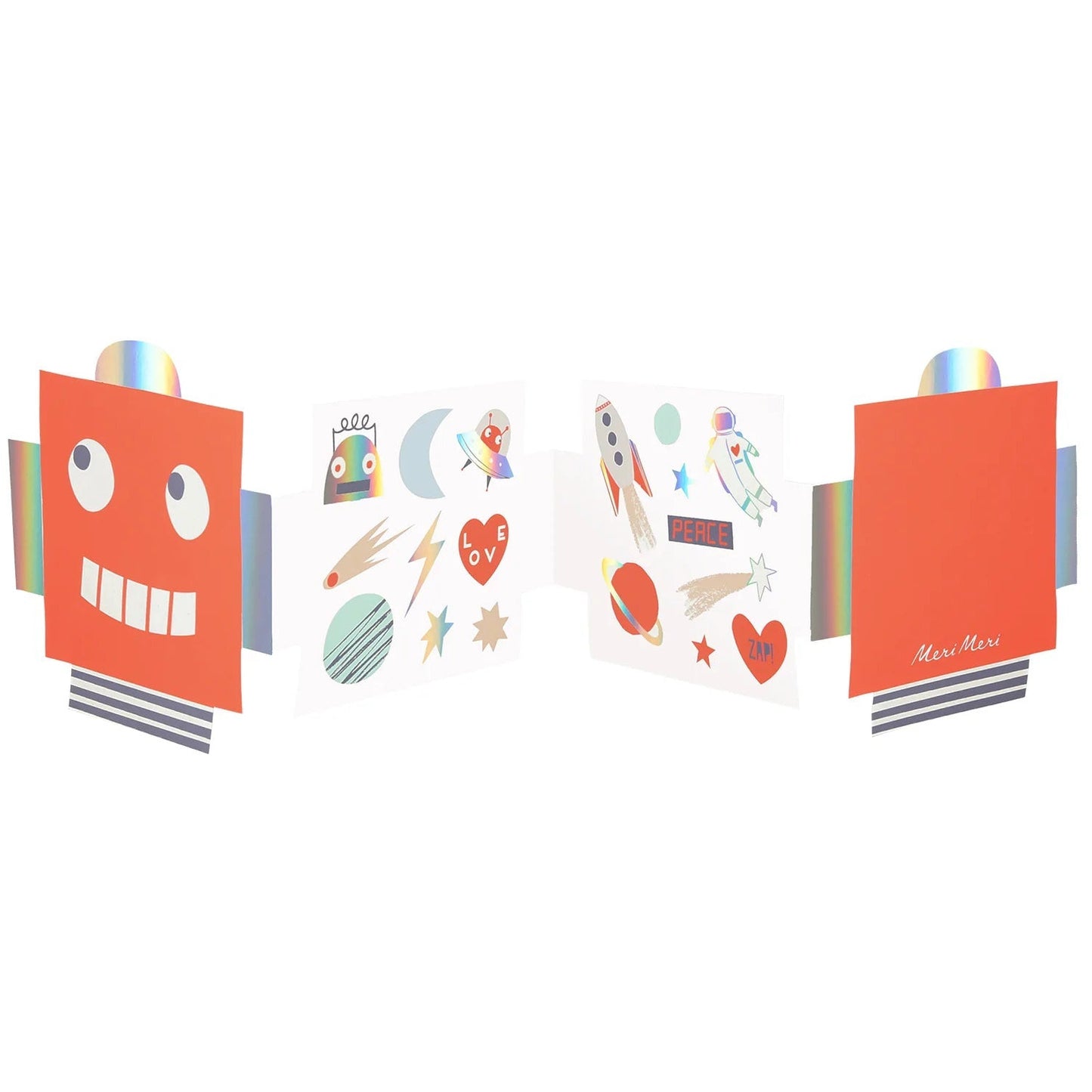 MERI MERI | ROBOT CONCERTINA VALENTINE CARDS + STICKERS