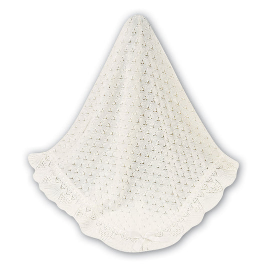 Ivory or White Shawl w/Ribbon Asst Colors