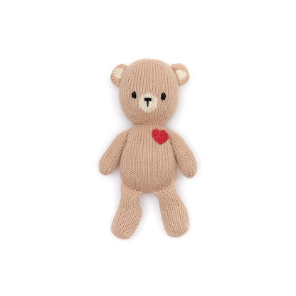 BABY BEAR WITH HEART 8" PINK OR BEIGE