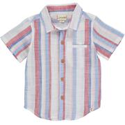 Red/white/blue stripe woven shirt