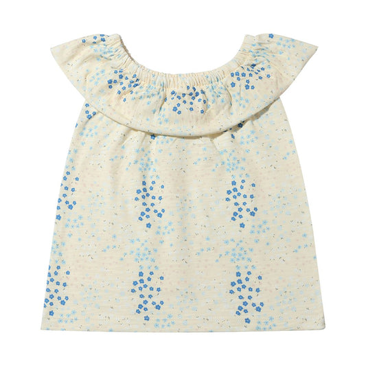 ZOE TOP BLUE SPRING FLORAL