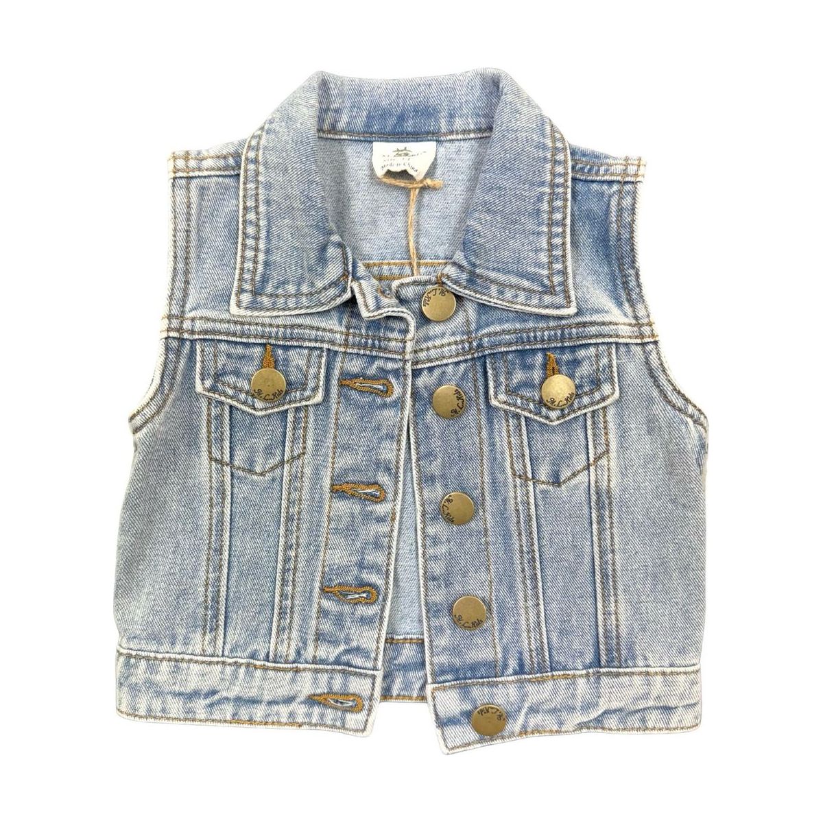 FRINGE BACK DENIM VEST