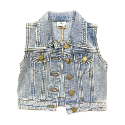 FRINGE BACK DENIM VEST