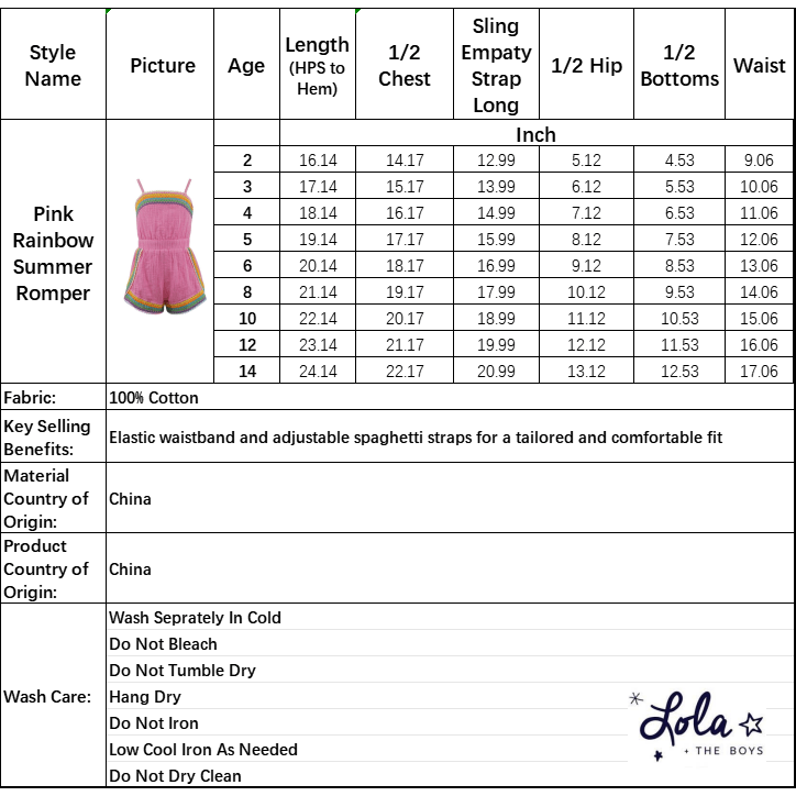 Pink Rainbow Summer Romper