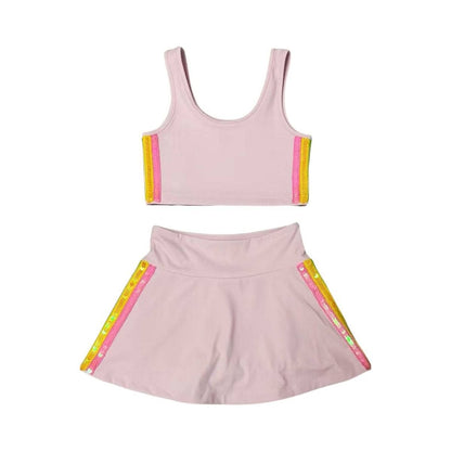 Pink Rainbow Sherbet Sequin Tennis Set
