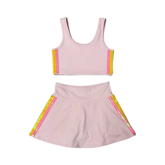 Pink Rainbow Sherbet Sequin Tennis Set