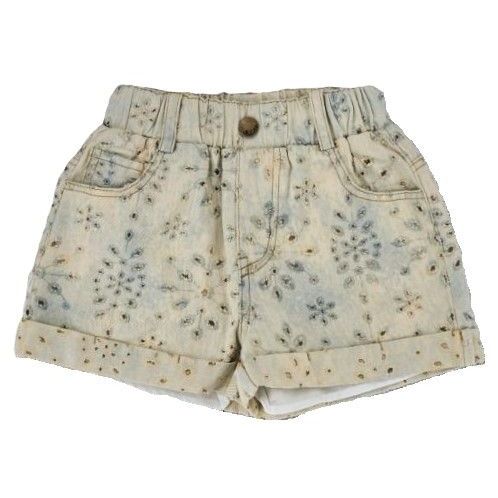 EYELET DENIM SHORTS