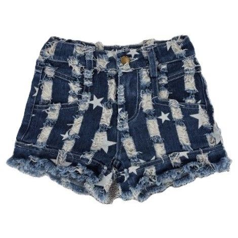 DESTRUCTIVE STAR DENIM SHORTS