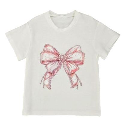 RHINESTONE BOW TEE