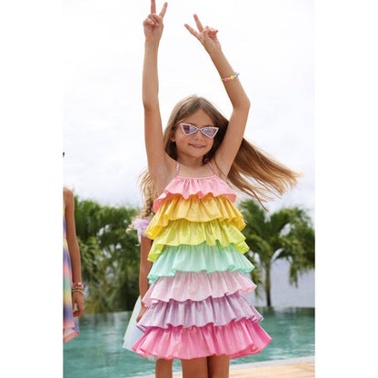 Rainbow Tiered Shimmer Dress