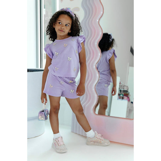 Lavender Pretty Bows Short Set