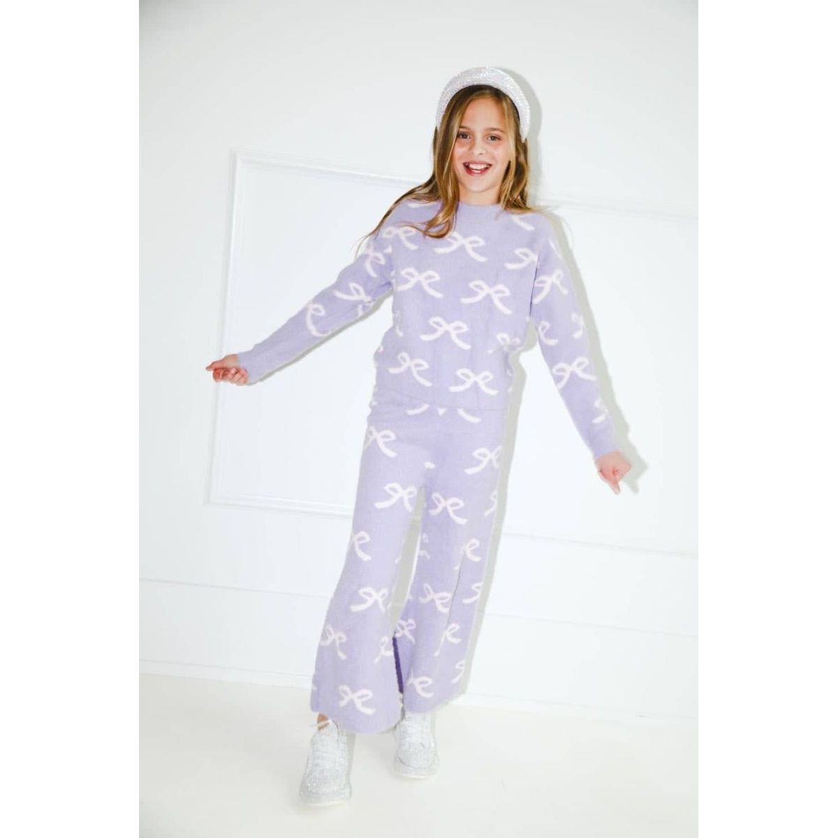 Lavender Pretty In Bows Fuzzy Set