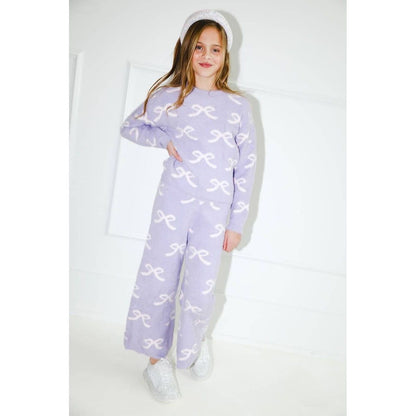 Lavender Pretty In Bows Fuzzy Set