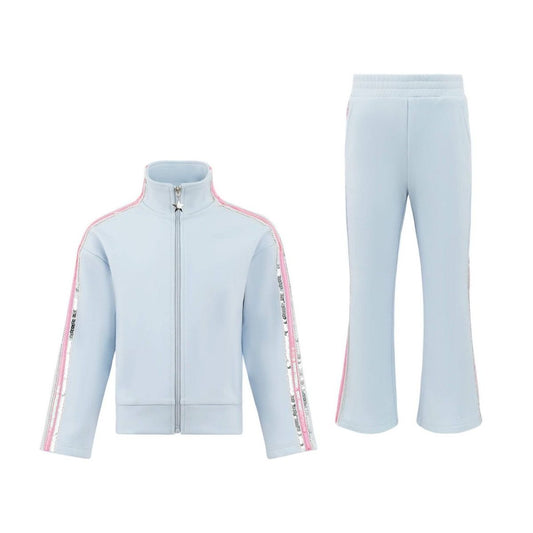 Rainbow Stripe Soft Scuba Tracksuit Blue