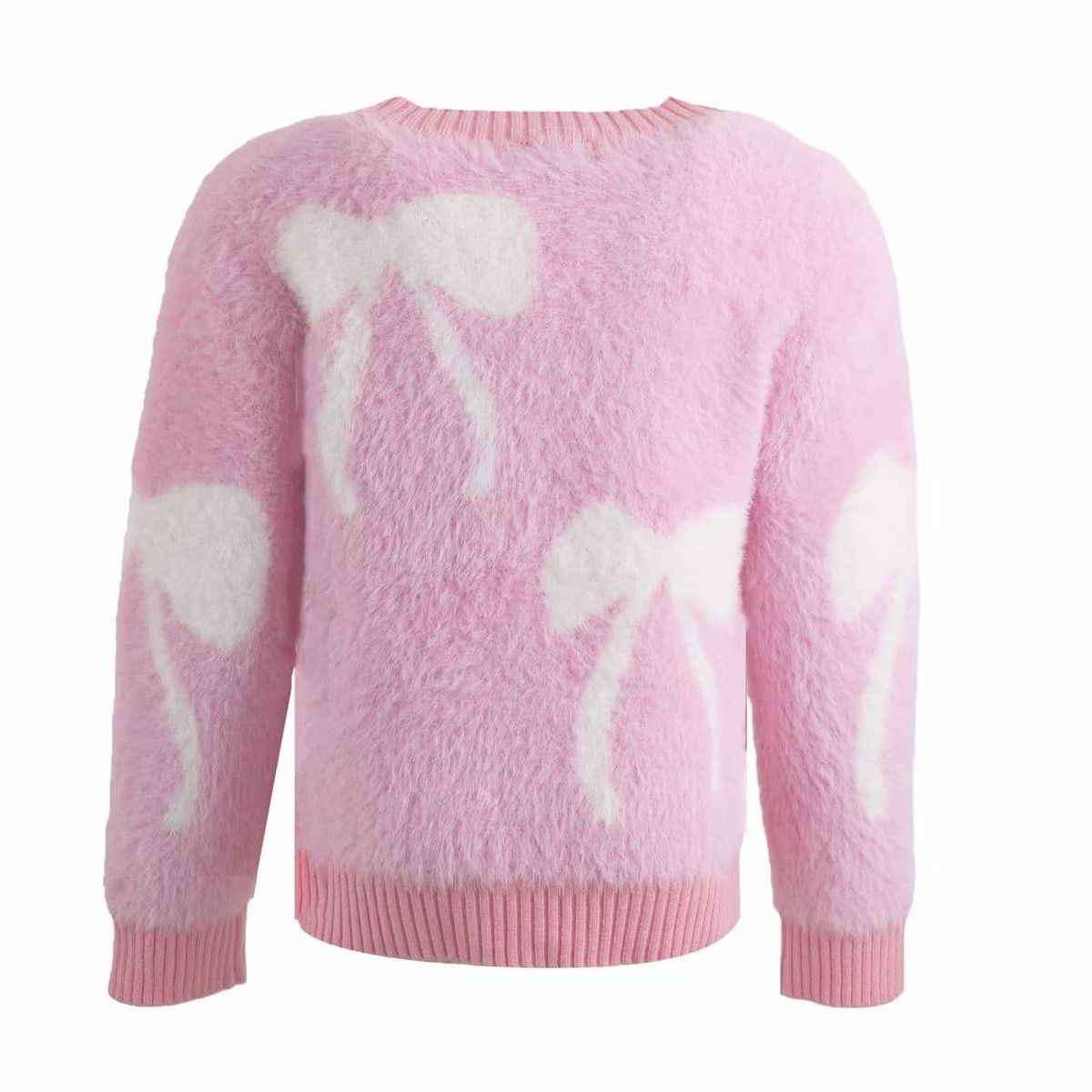Fuzzy Bow Cardigan